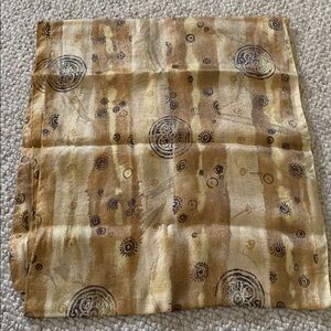 Brown and Tan Patterned Scarf